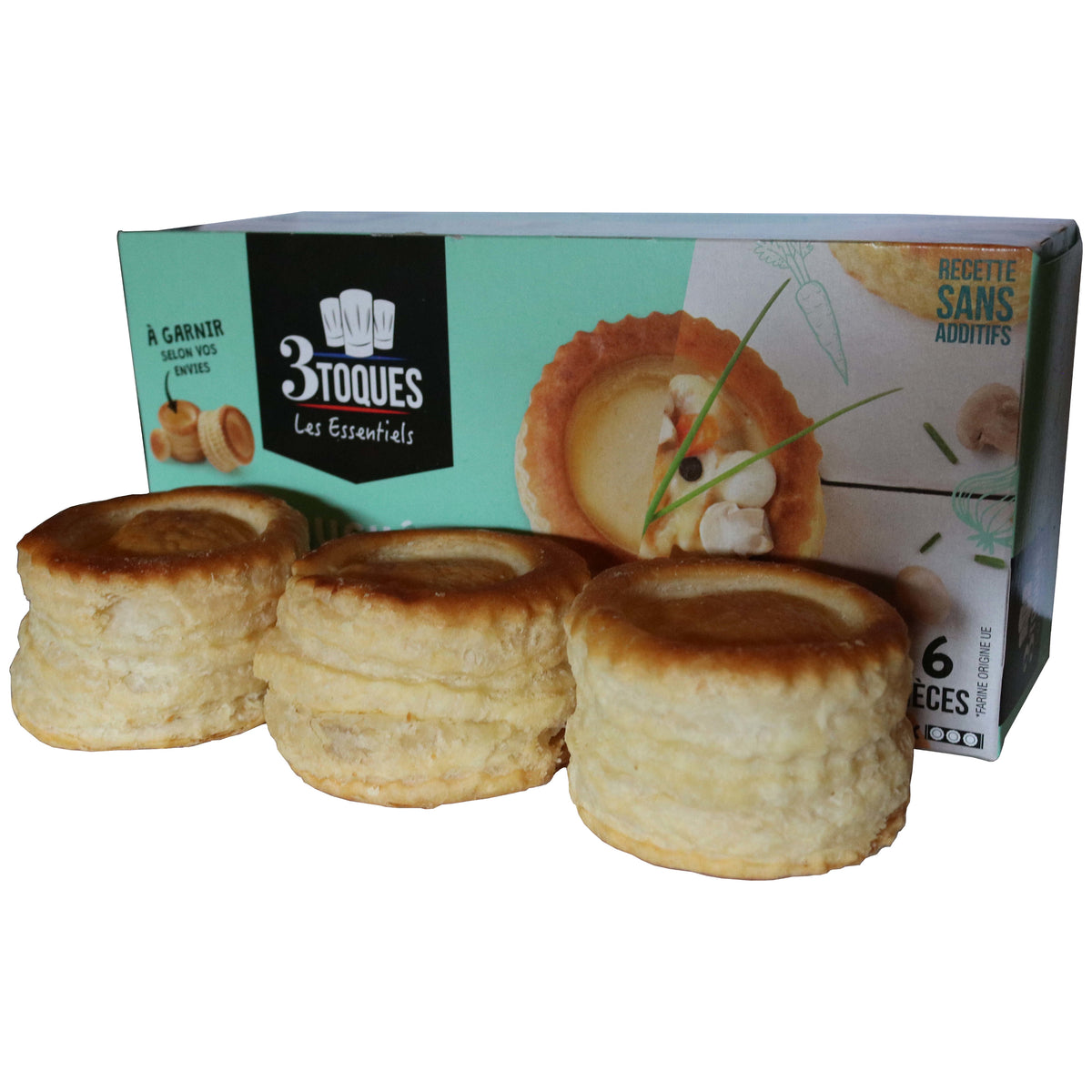 3 Toques 6 runde Blätterteigpasteten 159g