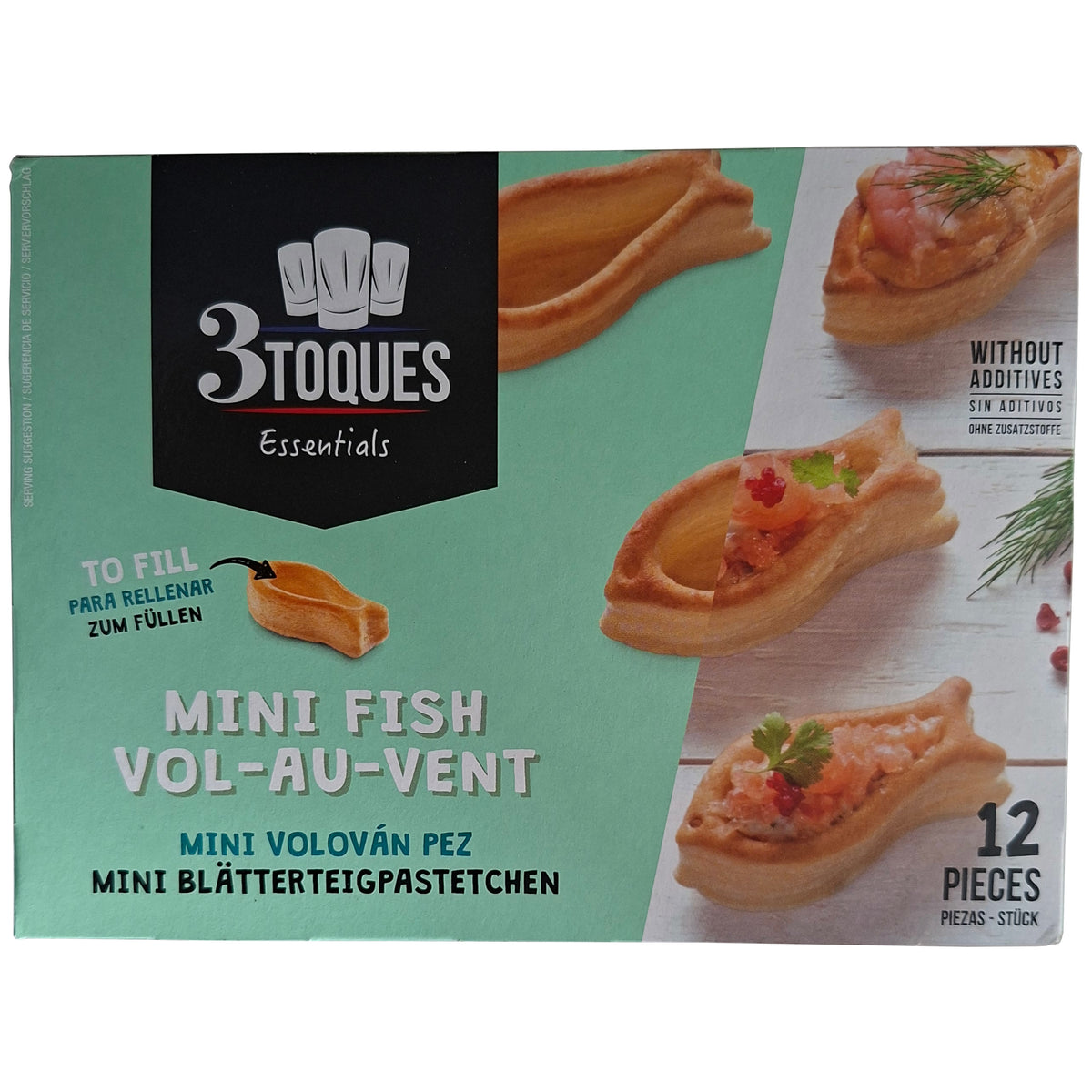 3 Toques Mini-Blätterteigpasteten in Fischform