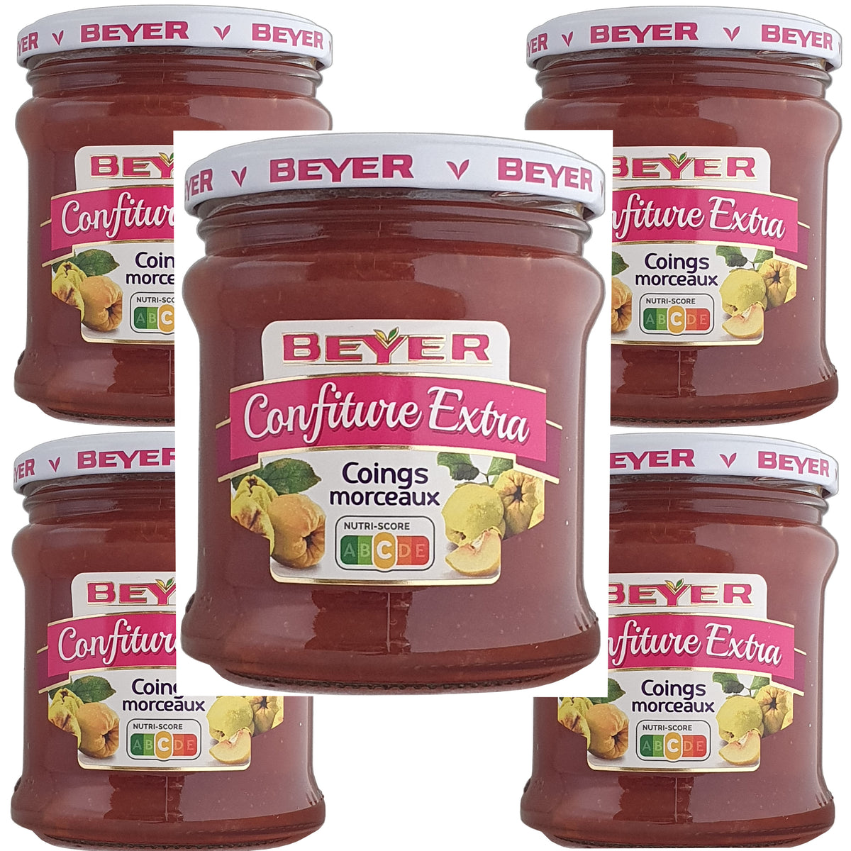 Beyer Quittenkonfitüre mit Stücken 5x370g Glas