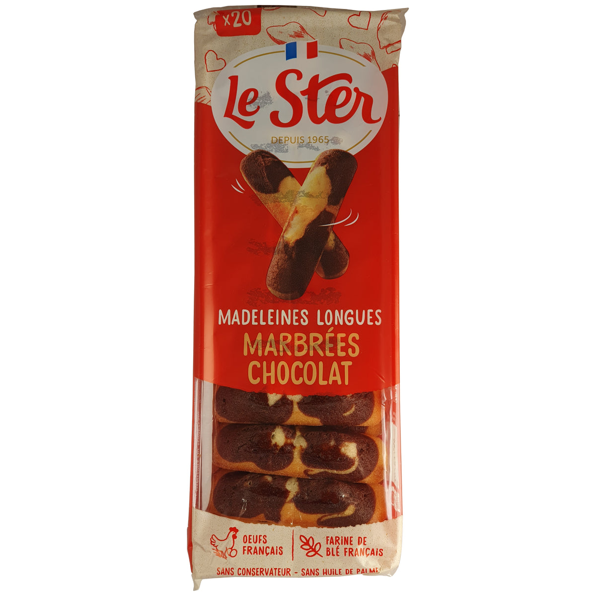 Le Ster längliche Madeleines mit Schokolade 250g Packung