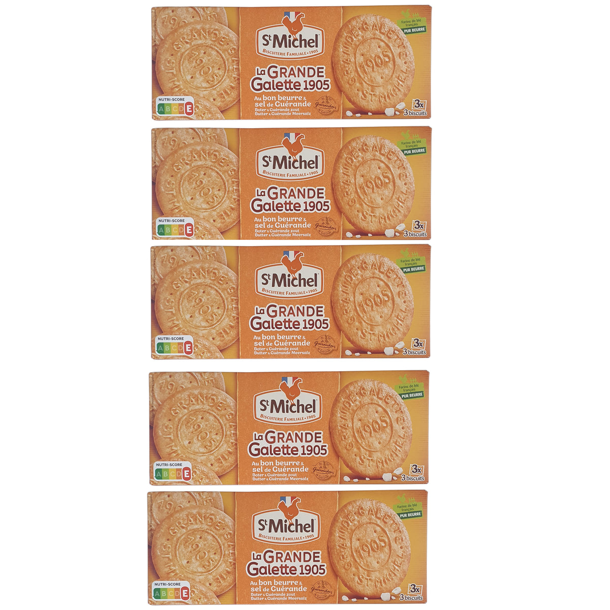 St Michel La Grande Galette 1905 mit Butter und Meersalz aus der Guérande 5x150g Packung