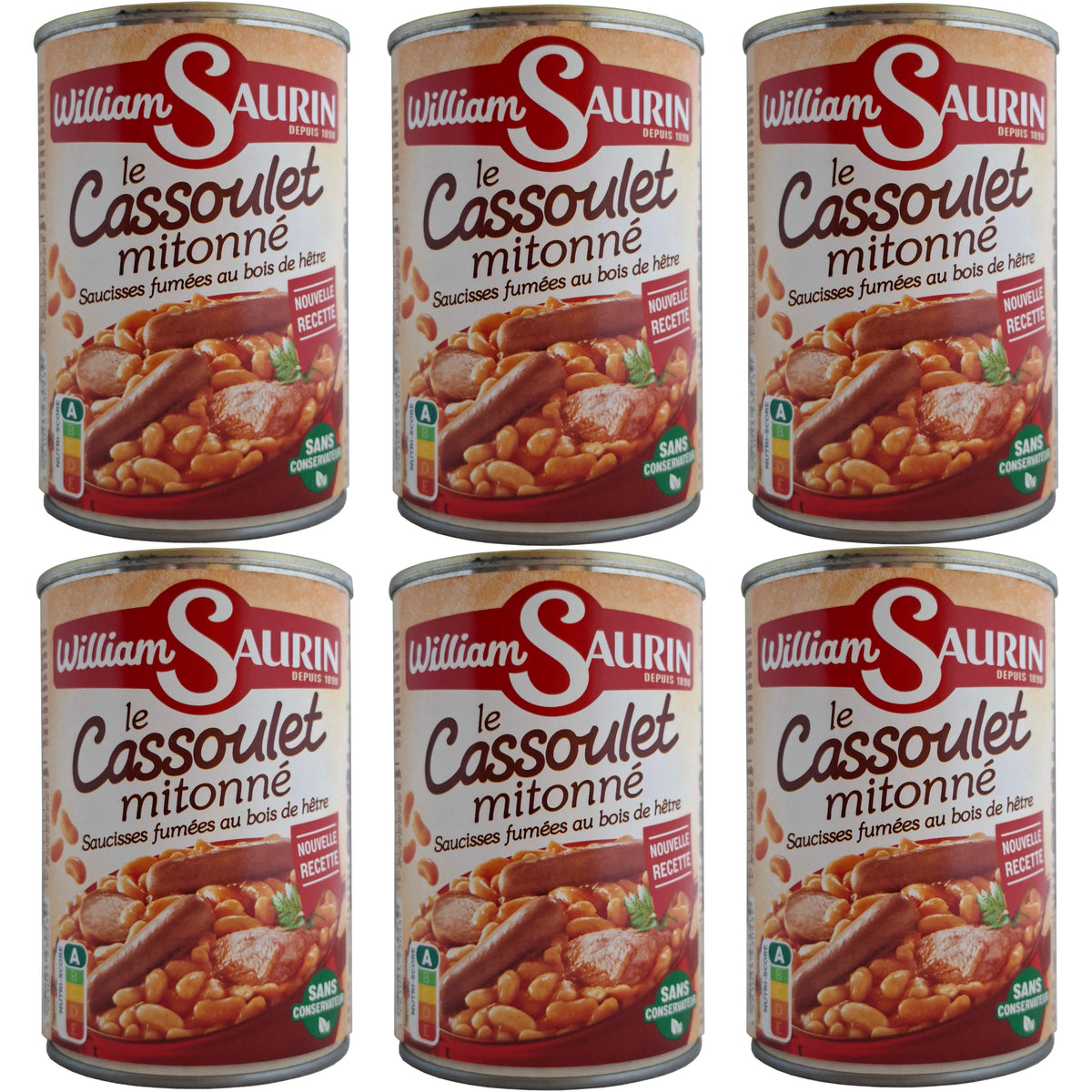 William Saurin Cassoulet mit Würstchen und Fleisch 6x420g Dose