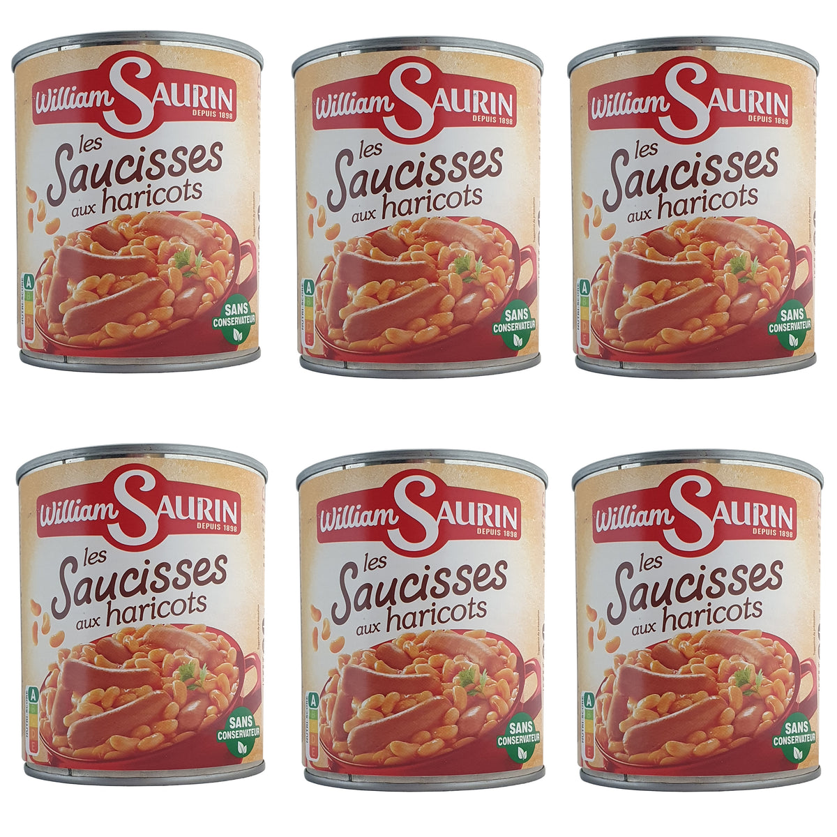 William Saurin Würstchen mit Bohnen 6x840g Dose