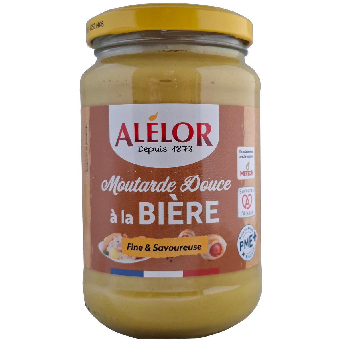 Alélor süßer Senf mit Elsässer Bier 350g Glas