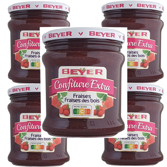 Beyer Erdbeer - Walderdbeerkonfitüre 5x370g Glas