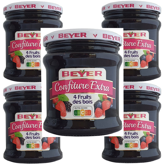Beyer Konfitüre aus 4 Waldfrüchten 5x370g Glas