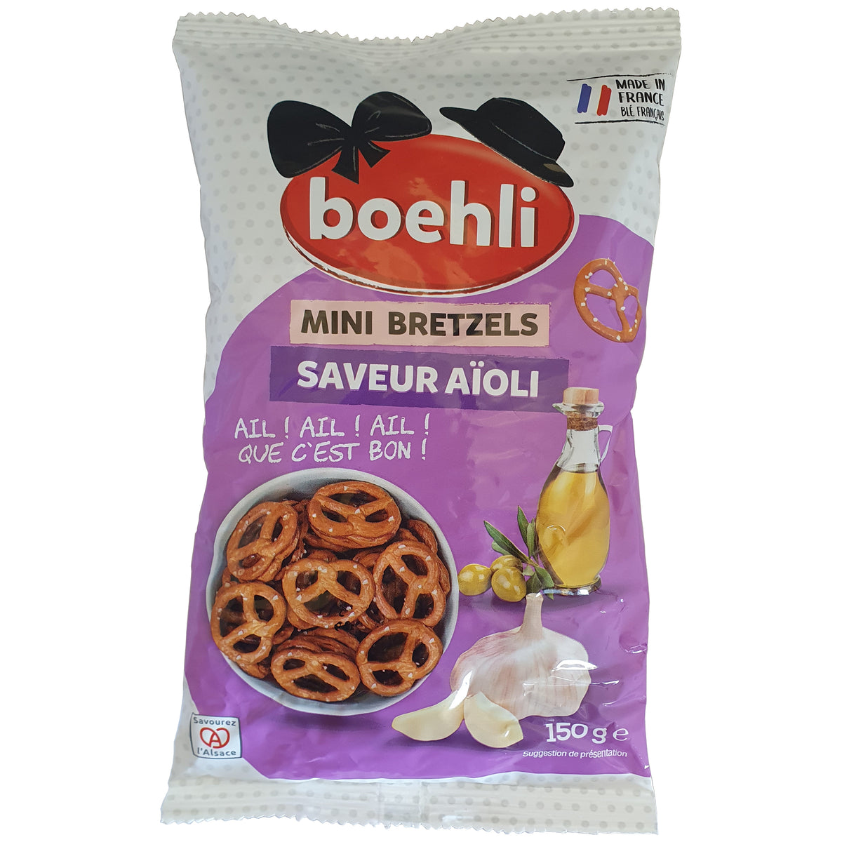 Boehli Mini Salzbrezeln mit Aïoli-Geschmack 150g Packung