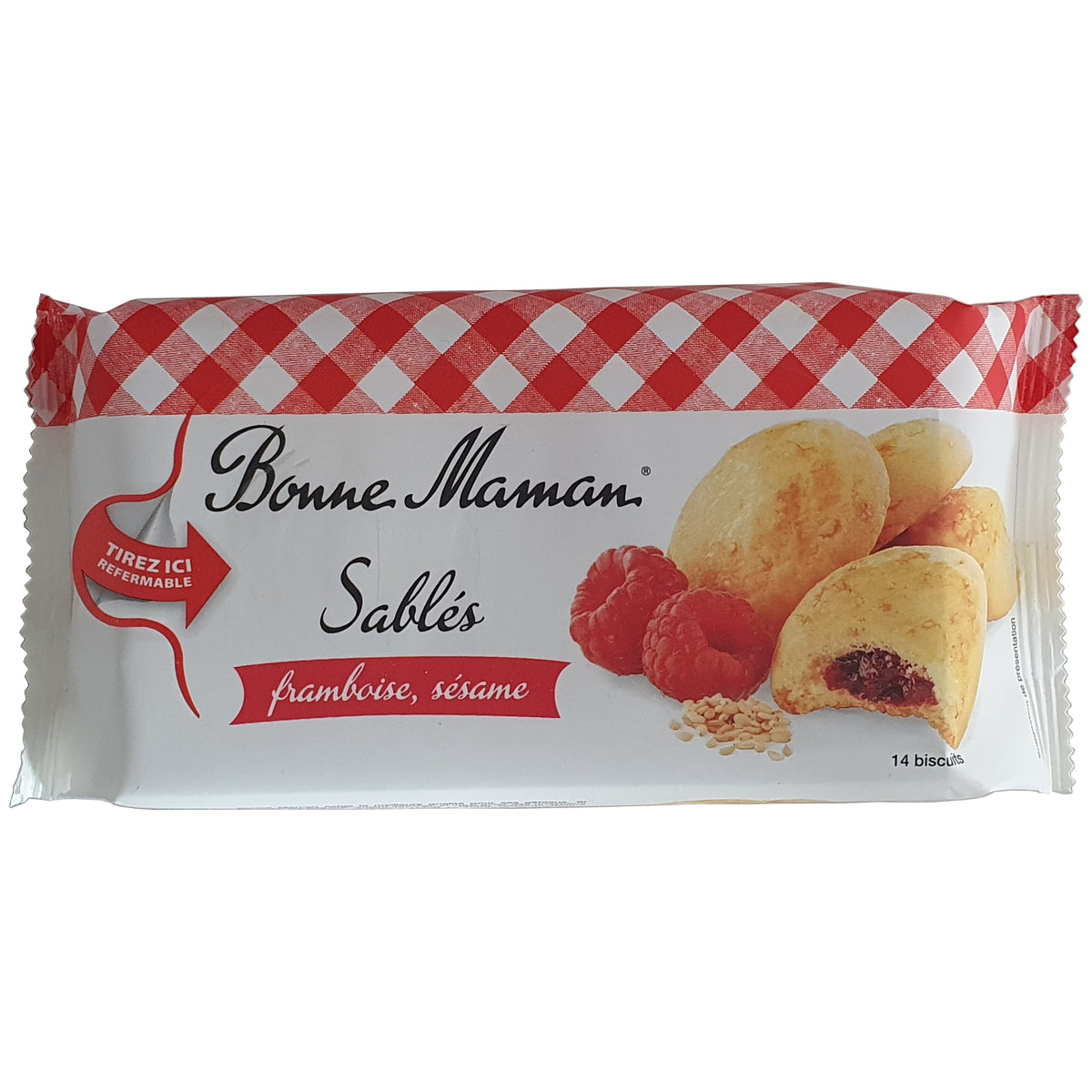 Bonne Maman Himbeergebäck mit Sesam 150g Packung