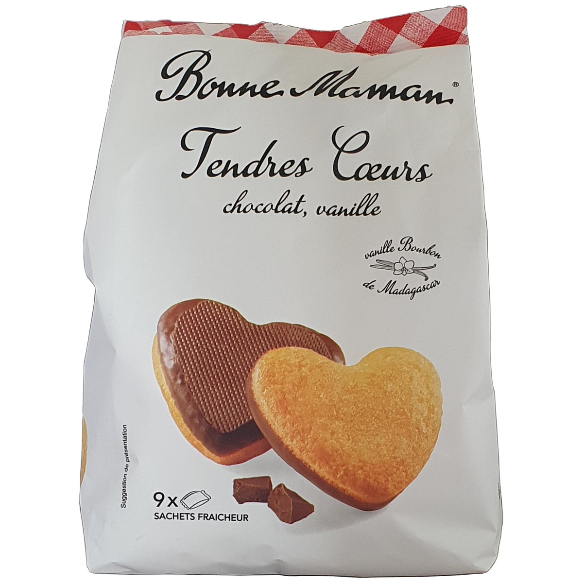 Bonne Maman zarte Herzen mit Milchschokolade überzogen