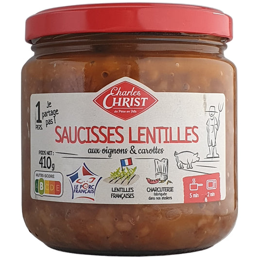 Charles Christ Linsen mit Würstchen 410g Glas