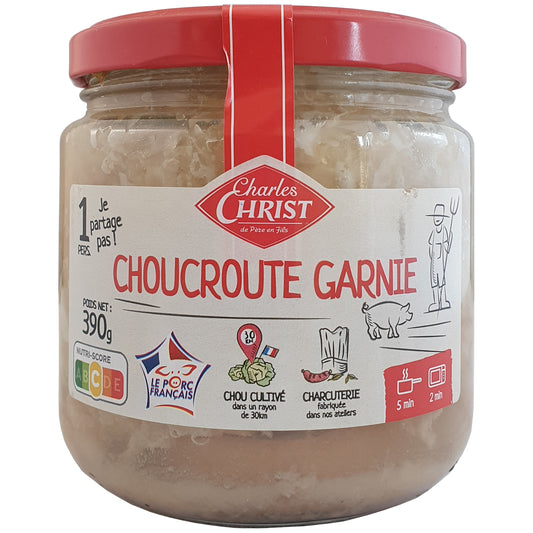 Charles Christ Französisches Sauerkraut mit Würstchen und Schweinefleisch 390g Glas