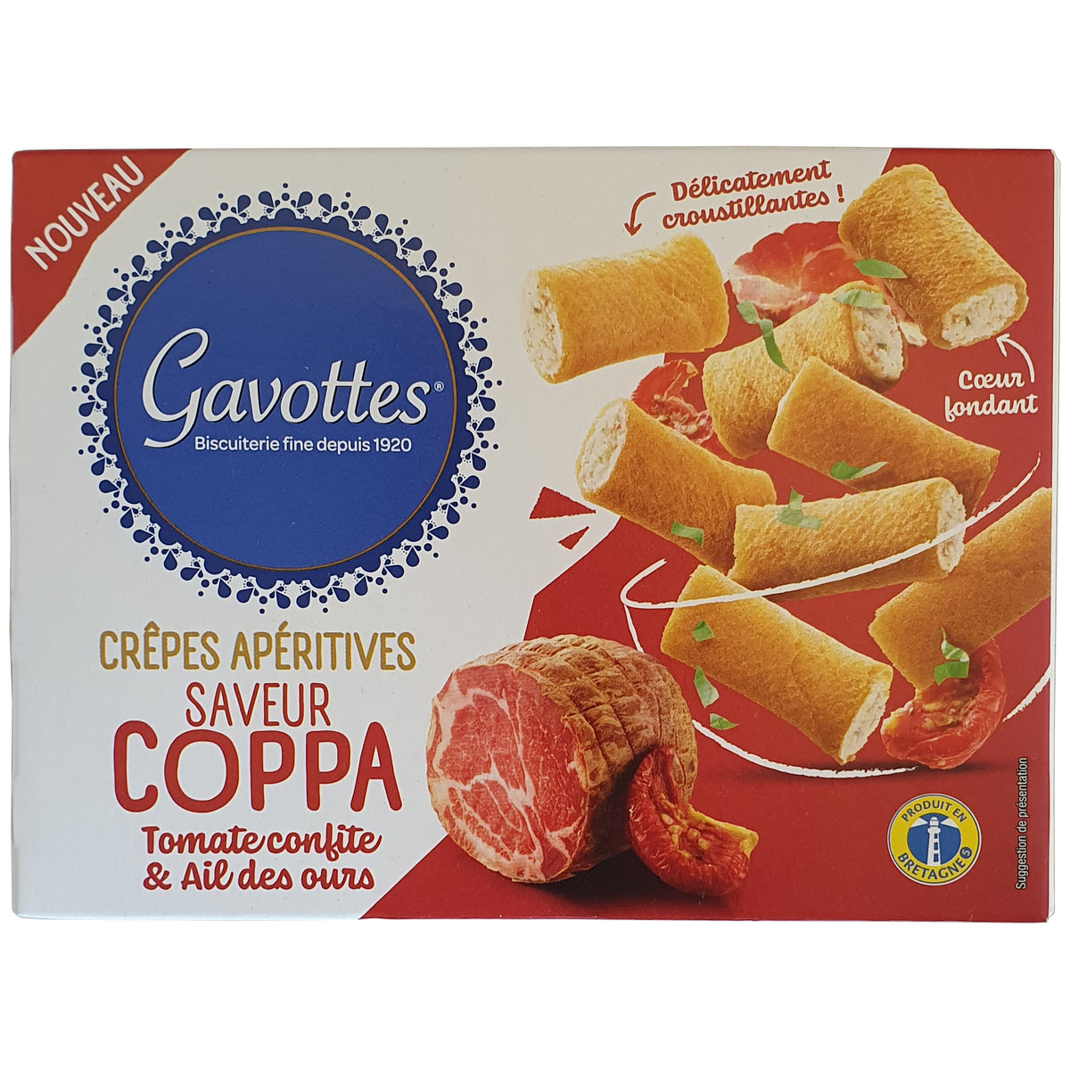 Gavottes Crêpes gefüllt mit Coppa