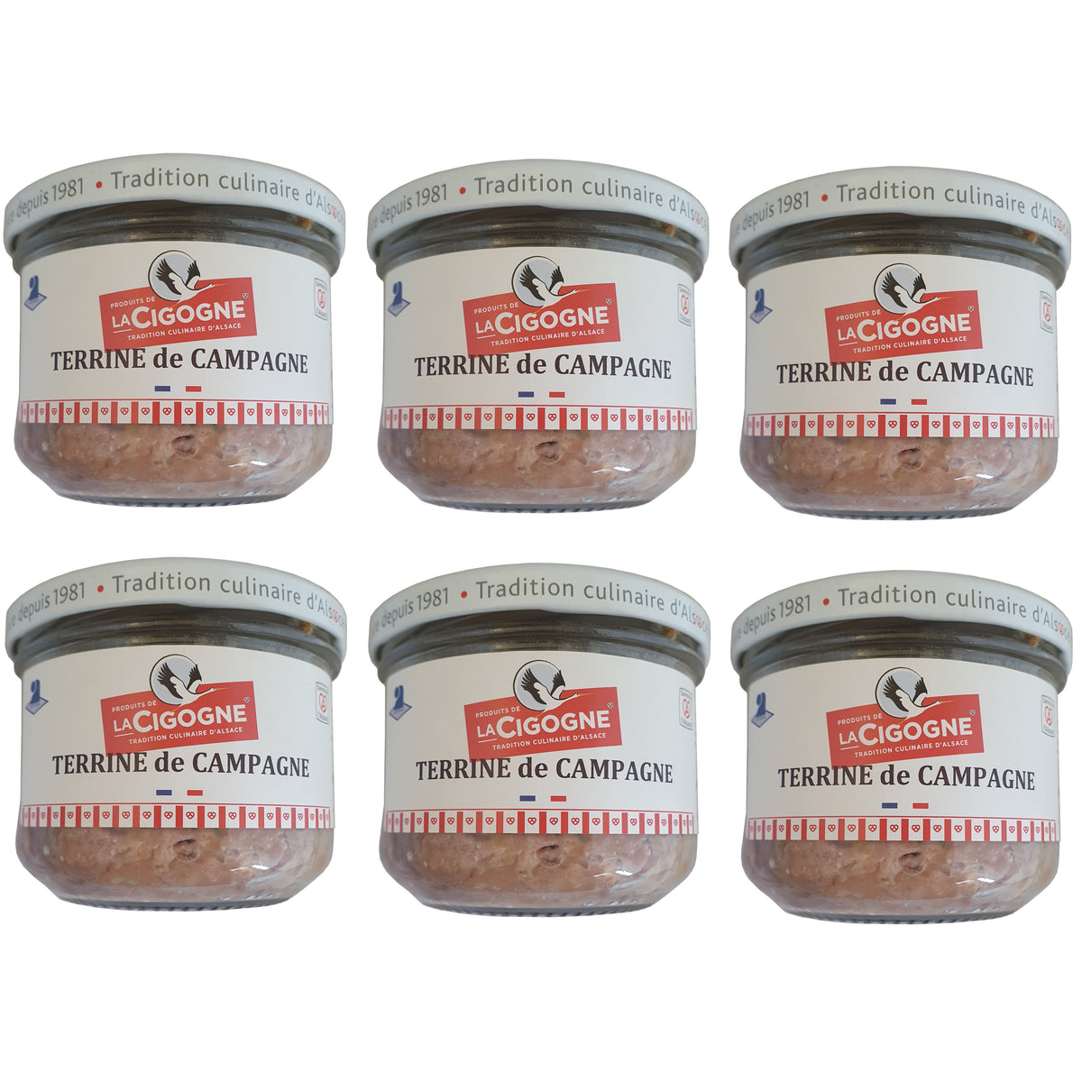 La Cigogne Landterrine Terrine de Campagne 6x180g Glas