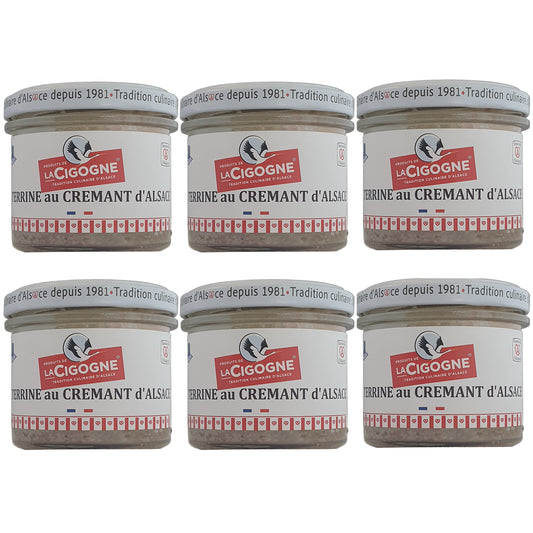 La Cigogne Terrine mit Cremant d‘Alsace 6x100g Glas