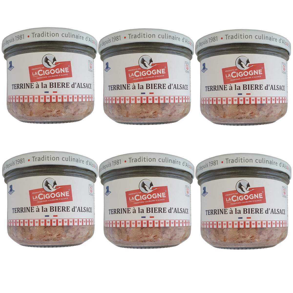 La Cigogne Terrine mit Elsässer Bier 6x180g Glas