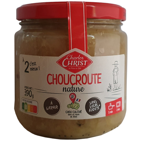 Charles Christ französisches Sauerkraut 390g Glas „CHOUCROUTE NATURE“