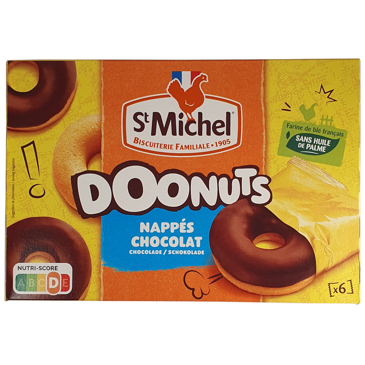 St Michel Donuts mit Vollmilchschokolade überzogen
