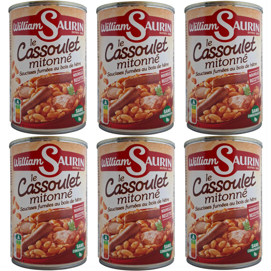 William Saurin Cassoulet mit Würstchen und Fleisch 6x420g Dose