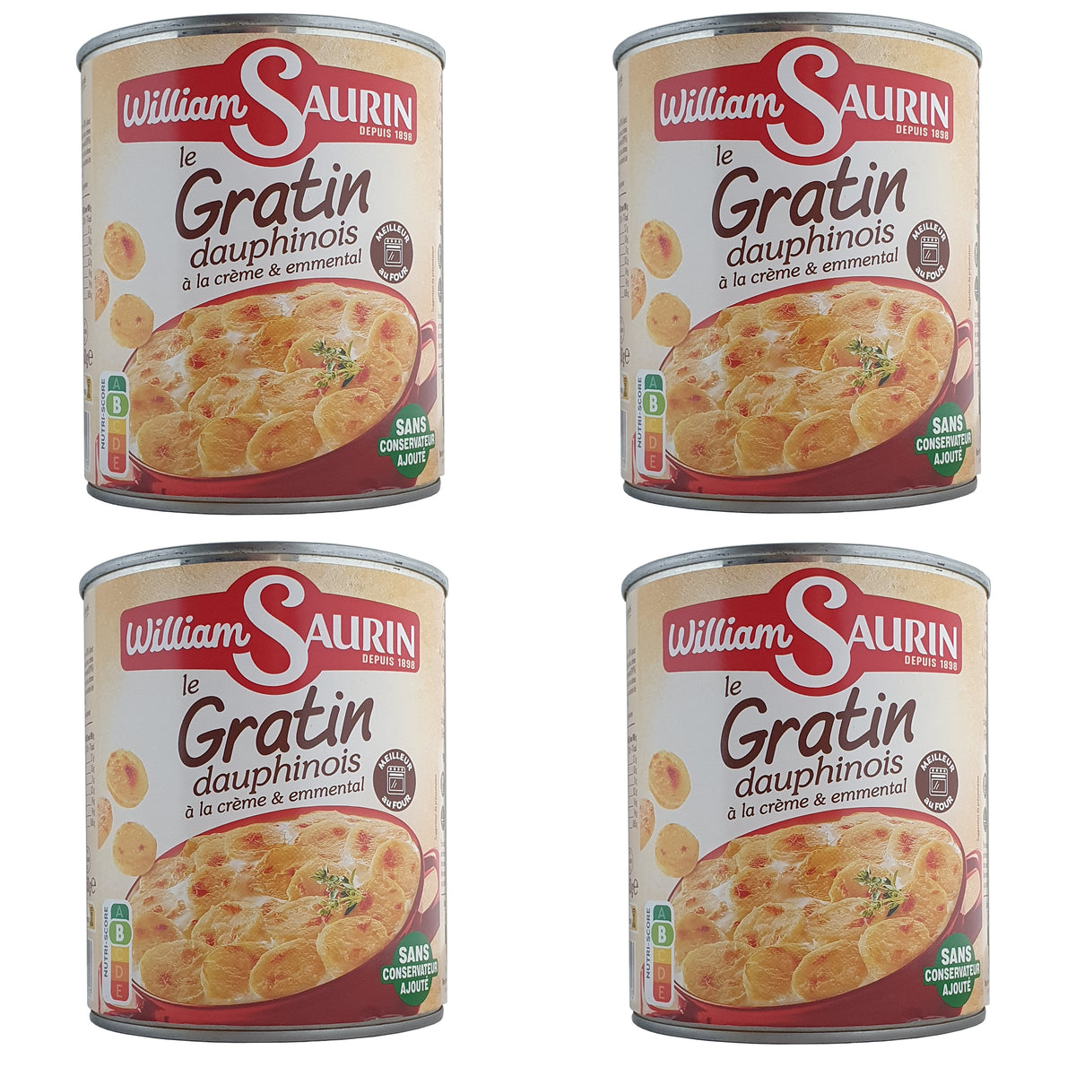 William Saurin Kartoffelgratin mit Sahne und Emmentaler 4x850g Dose