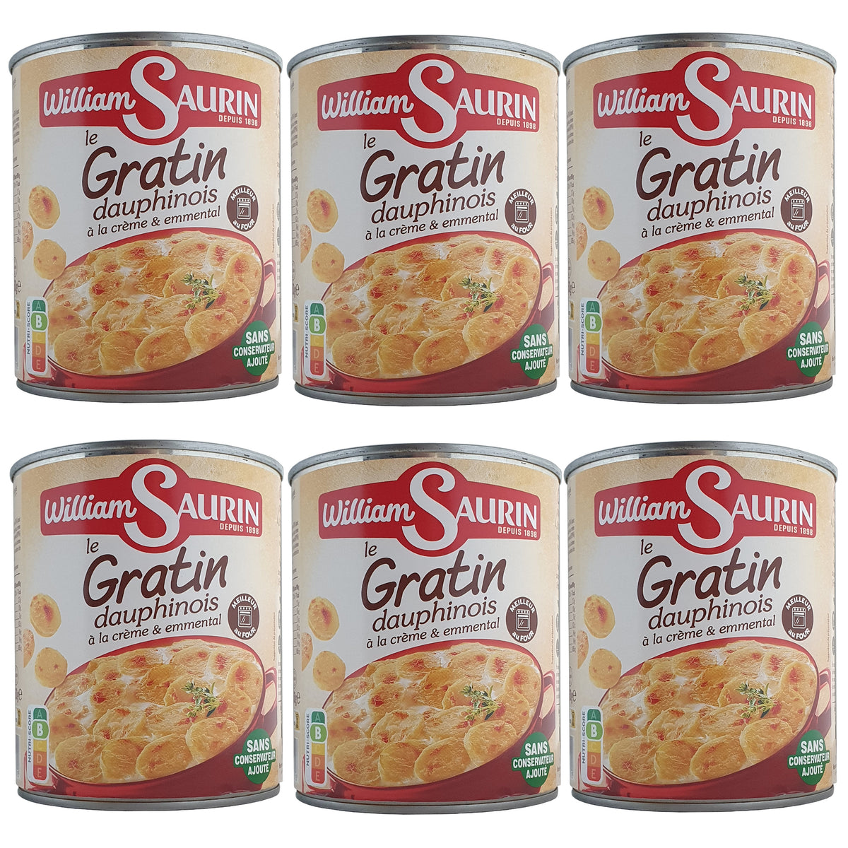 William Saurin Kartoffelgratin mit Sahne und Emmentaler 6x850g Dose