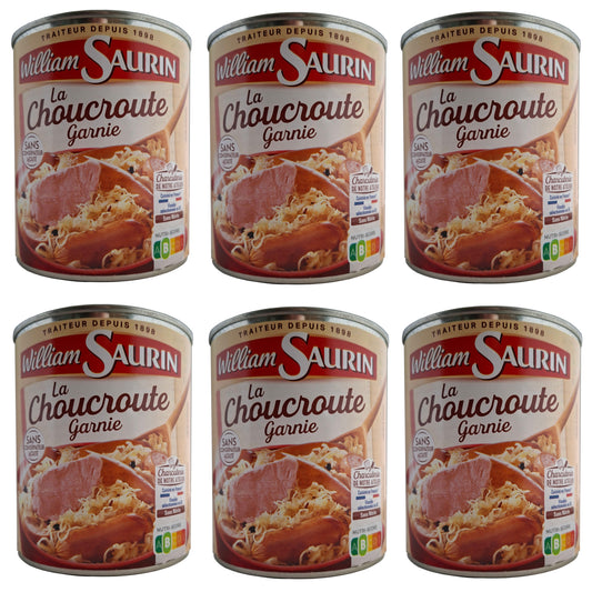 William Saurin Sauerkraut mit Würstchen und Fleisch 6x800g Dose