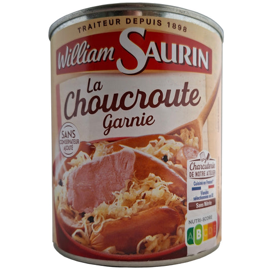 William Saurin Sauerkraut mit Würstchen und Fleisch 800g Dose